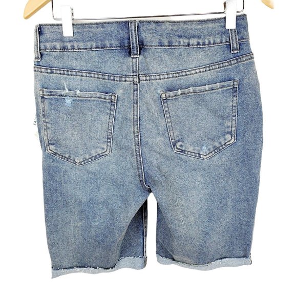 Time Tru Bermuda Jean Shorts Distressed New With Out Tag - Picture 4 of 7